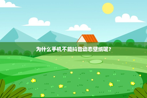 为什么手机不能抖音动态壁纸呢？