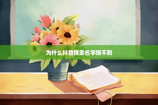 为什么抖音搜索名字搜不到