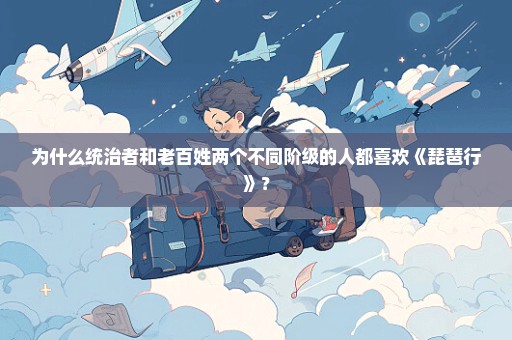 为什么统治者和老百姓两个不同阶级的人都喜欢《琵琶行》？