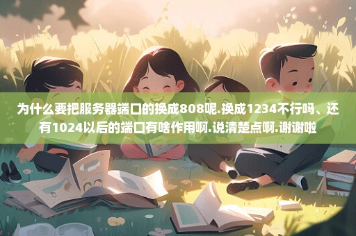 为什么要把服务器端口的换成808呢.换成1234不行吗、还有1024以后的端口有啥作用啊.说清楚点啊.谢谢啦