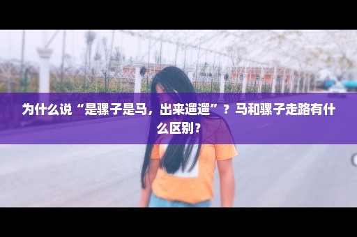 为什么说“是骡子是马，出来遛遛”？马和骡子走路有什么区别？
