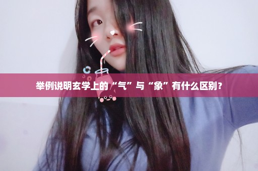 举例说明玄学上的“气”与“象”有什么区别？
