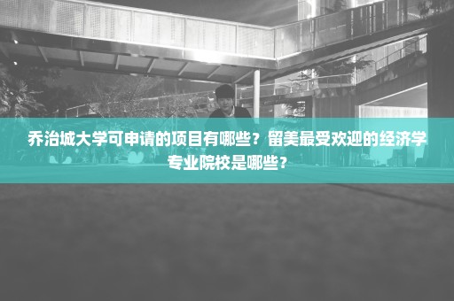 乔治城大学可申请的项目有哪些？留美最受欢迎的经济学专业院校是哪些？