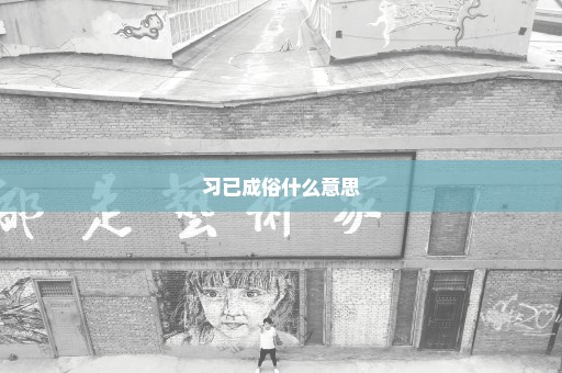 习已成俗什么意思