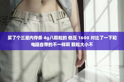 买了个三星内存条 4g八颗粒的 低压 1600 对比了一下和电脑自带的不一样啊 颗粒大小不
