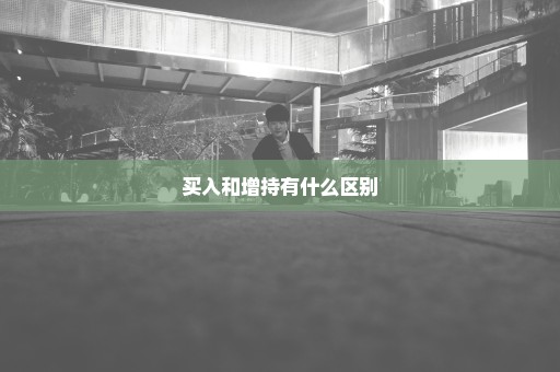 买入和增持有什么区别