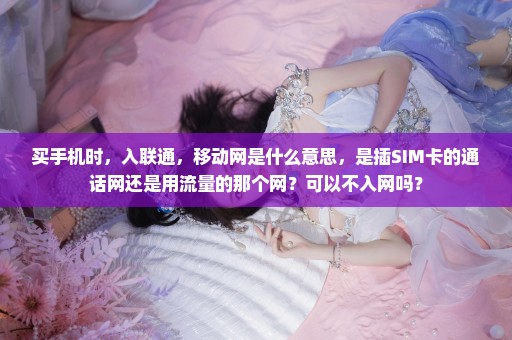 买手机时，入联通，移动网是什么意思，是插SIM卡的通话网还是用流量的那个网？可以不入网吗？