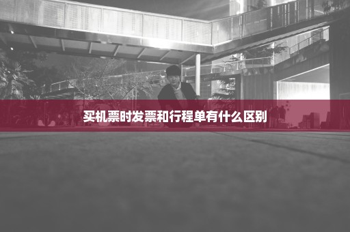 买机票时发票和行程单有什么区别