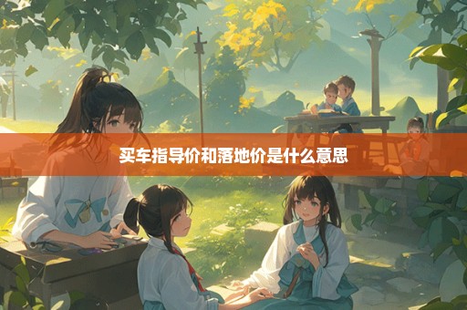 买车指导价和落地价是什么意思