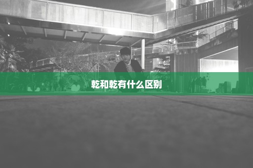 乾和乾有什么区别
