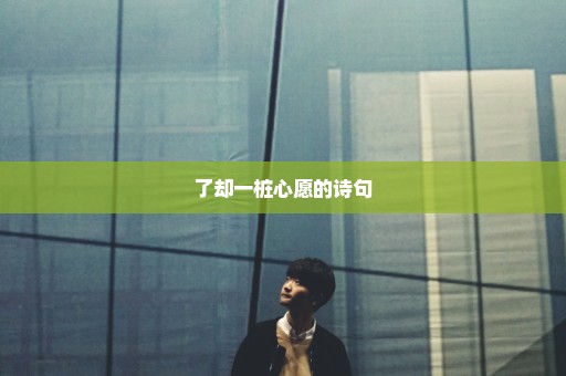 了却一桩心愿的诗句