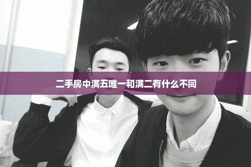 二手房中满五唯一和满二有什么不同