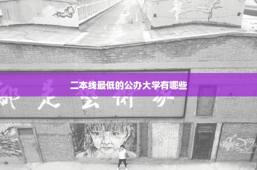 二本线最低的公办大学有哪些