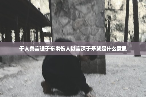 于人善言暖于布帛伤人以言深于矛戟是什么意思