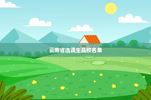 云南省选调生高校名单