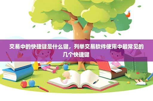 交易中的快捷键是什么键，列举交易软件使用中最常见的几个快捷键 