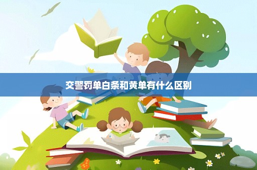 交警罚单白条和黄单有什么区别