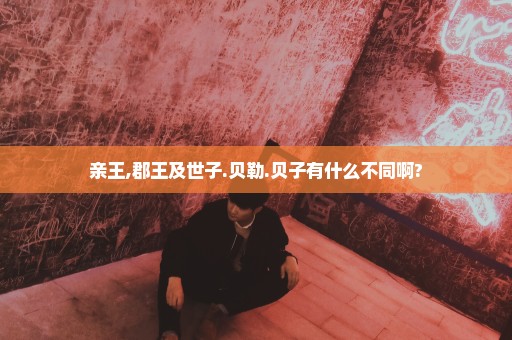亲王,郡王及世子.贝勒.贝子有什么不同啊?