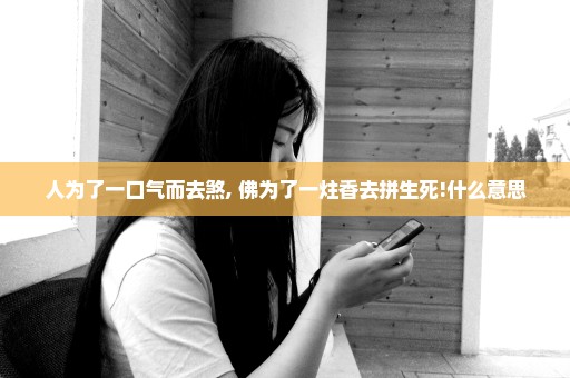 人为了一口气而去煞, 佛为了一炷香去拼生死!什么意思