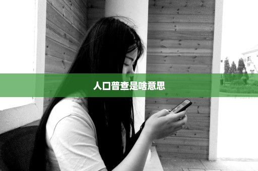人口普查是啥意思
