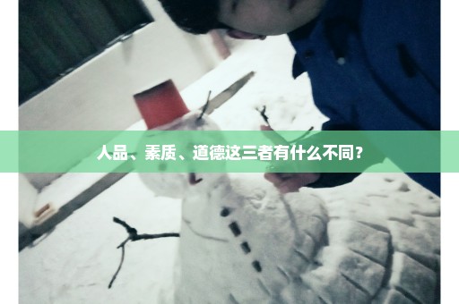人品、素质、道德这三者有什么不同？