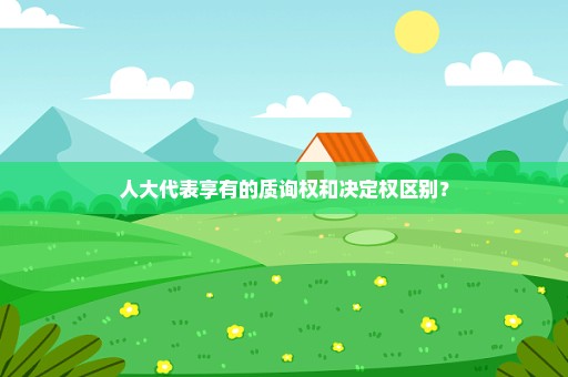人大代表享有的质询权和决定权区别？