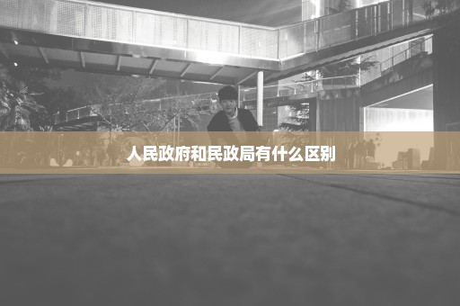 人民政府和民政局有什么区别