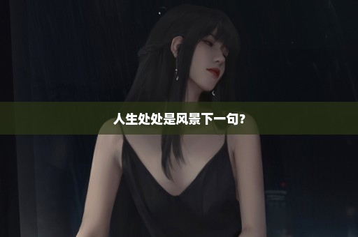 人生处处是风景下一句？