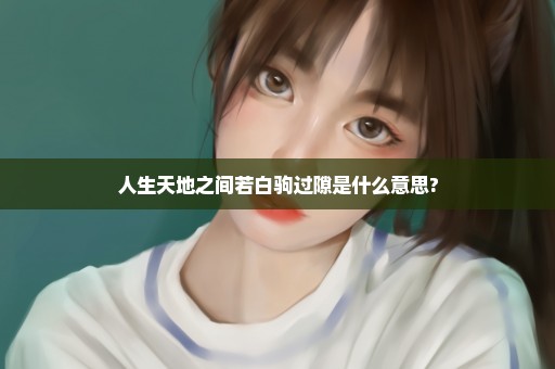 人生天地之间若白驹过隙是什么意思?
