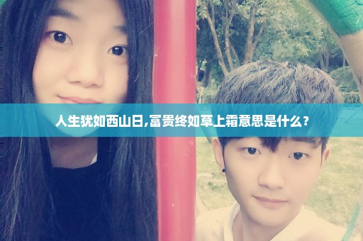 人生犹如西山日,富贵终如草上霜意思是什么？