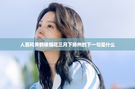 人西祠黄鹤楼烟花三月下扬州的下一句是什么