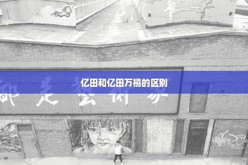 亿田和亿田万禧的区别