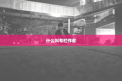 什么叫专栏作者