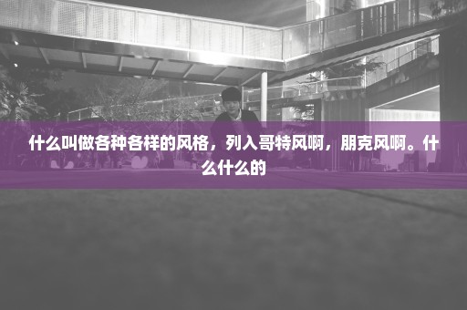 什么叫做各种各样的风格，列入哥特风啊，朋克风啊。什么什么的