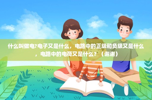 什么叫做电?电子又是什么，电路中的正级和负级又是什么，电路中的电荷又是什么？（谢谢）