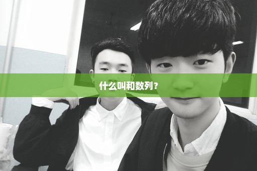 什么叫和数列？