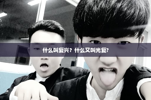 什么叫复兴？什么又叫光复?