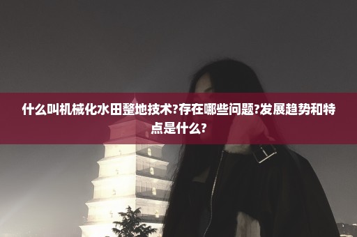 什么叫机械化水田整地技术?存在哪些问题?发展趋势和特点是什么?