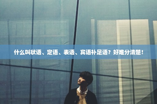 什么叫状语、定语、表语、宾语补足语？好难分清楚！