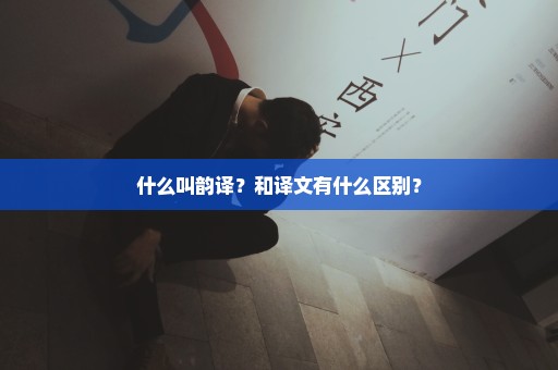 什么叫韵译？和译文有什么区别？