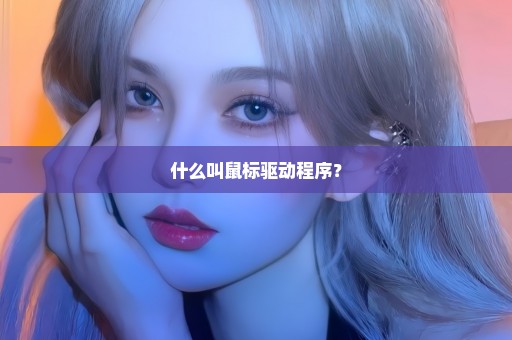什么叫鼠标驱动程序？