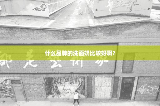 什么品牌的洗面奶比较好啊？