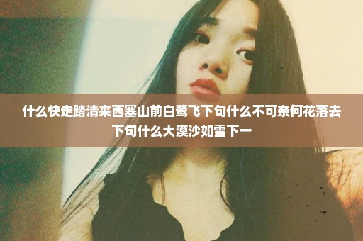 什么快走踏清来西塞山前白鹭飞下句什么不可奈何花落去下句什么大漠沙如雪下一