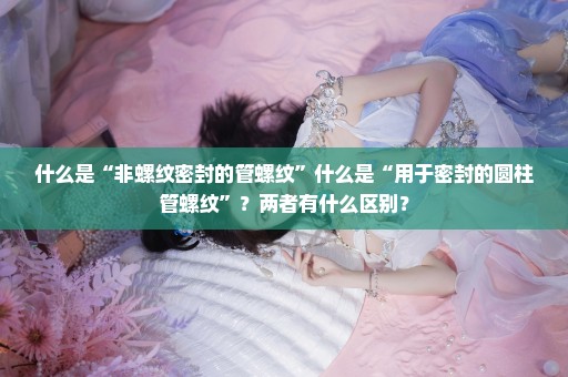 什么是“非螺纹密封的管螺纹”什么是“用于密封的圆柱管螺纹”？两者有什么区别？