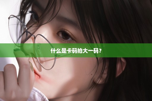 什么是卡码拍大一码？