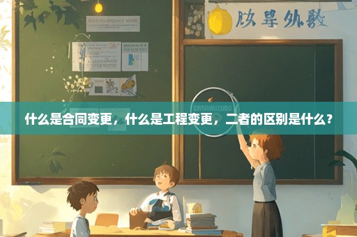 什么是合同变更，什么是工程变更，二者的区别是什么？