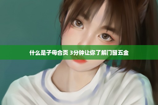 什么是子母合页 3分钟让你了解门窗五金