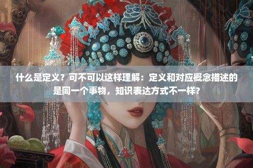 什么是定义？可不可以这样理解：定义和对应概念描述的是同一个事物，知识表达方式不一样？