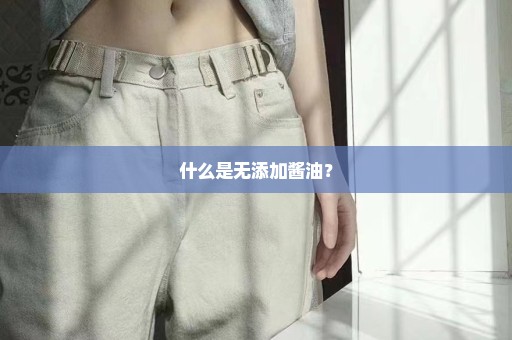 什么是无添加酱油？