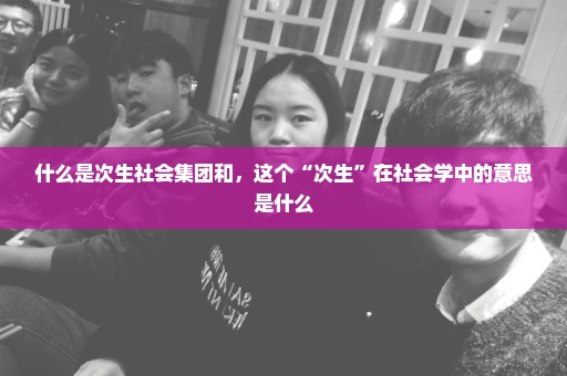 什么是次生社会集团和，这个“次生”在社会学中的意思是什么